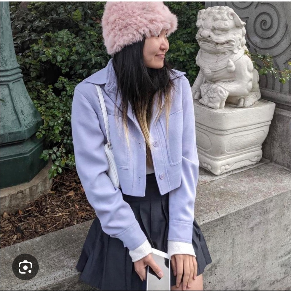 Aritzia Wilfred little cropped jacket in lavender size M. Worn once. - Picture 2 of 2